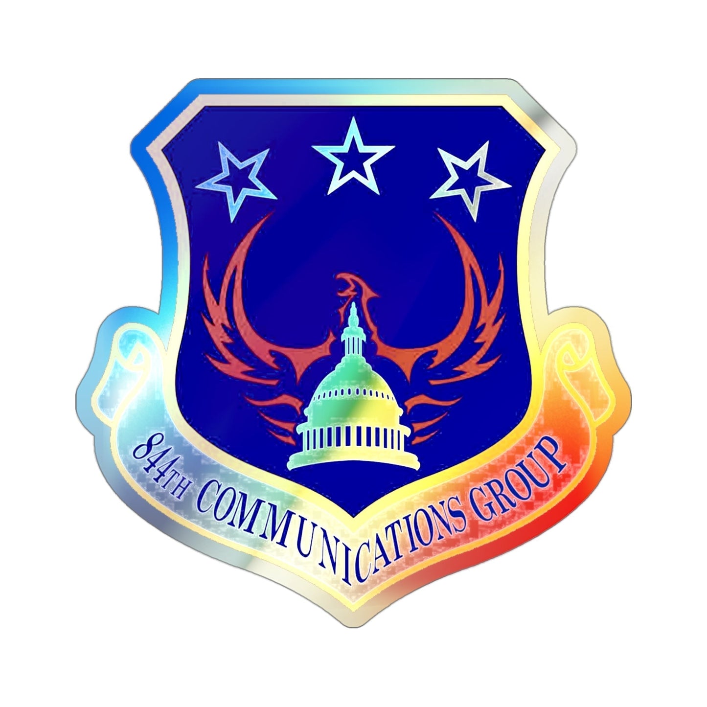 844th Communications Group (U.S. Air Force) Holographic STICKER Die-Cut Vinyl Decal-3 Inch-The Sticker Space