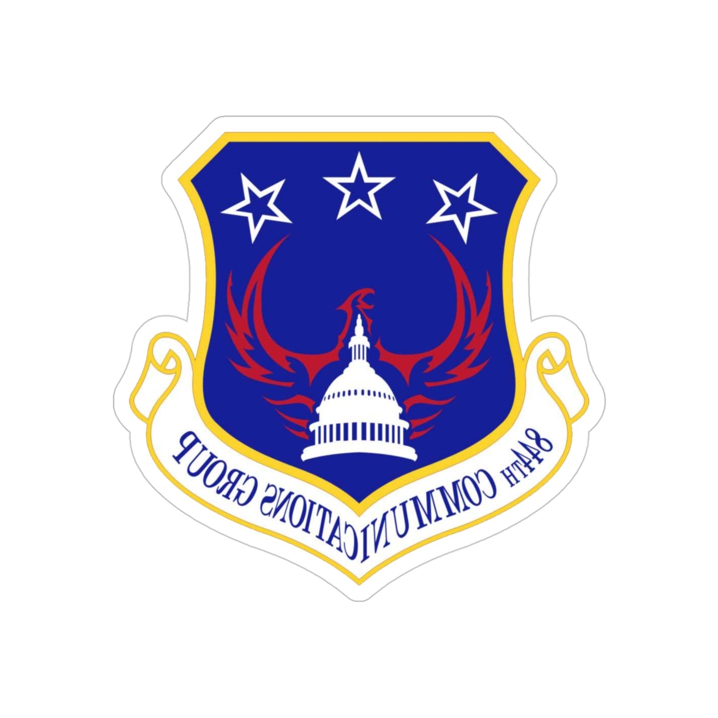 844th Communications Group (U.S. Air Force) REVERSE PRINT Transparent STICKER-4" × 4"-The Sticker Space