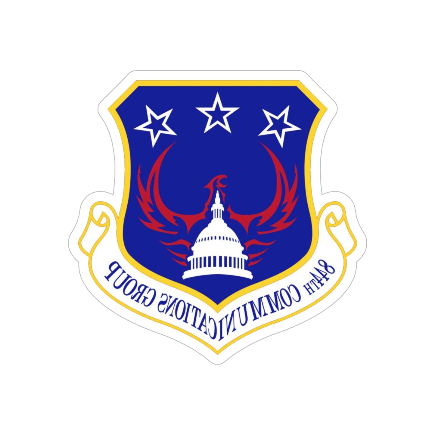 844th Communications Group (U.S. Air Force) REVERSE PRINT Transparent STICKER-5" × 5"-The Sticker Space