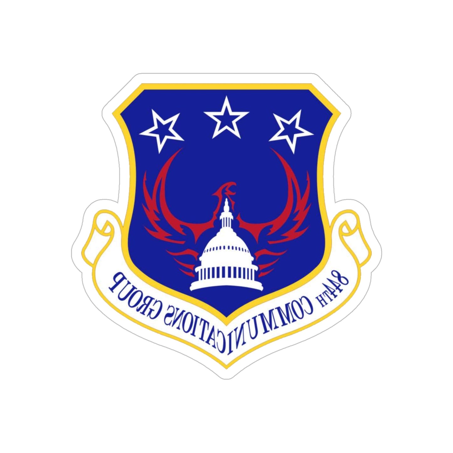 844th Communications Group (U.S. Air Force) REVERSE PRINT Transparent STICKER-6" × 6"-The Sticker Space