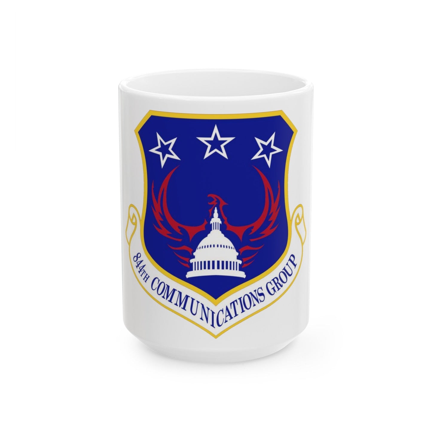 844th Communications Group (U.S. Air Force) White Coffee Mug-15oz-The Sticker Space