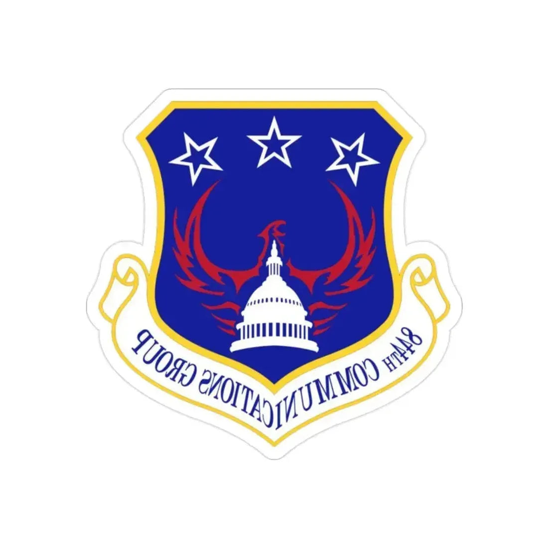 844th Communications Group (U.S. Air Force) REVERSE PRINT Transparent Die-Cut STICKER 2 Inch Die-Cut Transparent - The Sticker Space