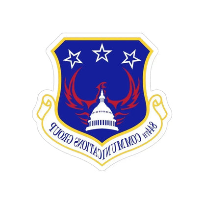 844th Communications Group (U.S. Air Force) REVERSE PRINT Transparent Die-Cut STICKER 4 Inch Die-Cut Transparent - The Sticker Space