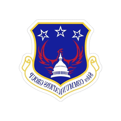 844th Communications Group (U.S. Air Force) REVERSE PRINT Transparent Die-Cut STICKER 5 Inch Die-Cut Transparent - The Sticker Space