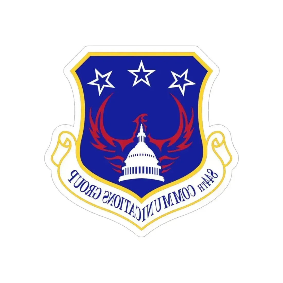 844th Communications Group (U.S. Air Force) REVERSE PRINT Transparent Die-Cut STICKER 6 Inch Die-Cut Transparent - The Sticker Space
