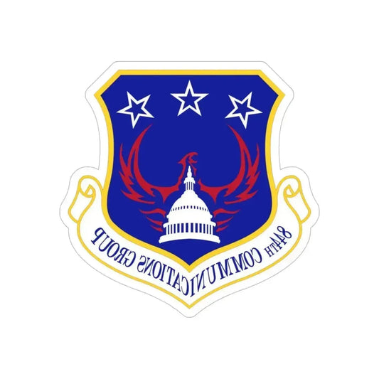 844th Communications Group (U.S. Air Force) REVERSE PRINT Transparent Die-Cut STICKER 6 Inch Die-Cut Transparent - The Sticker Space