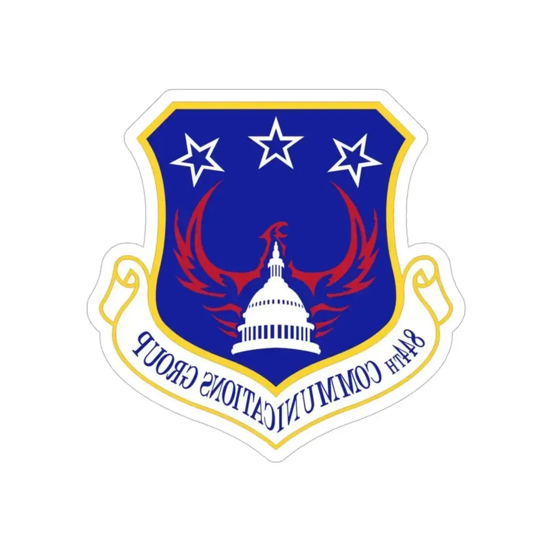 844th Communications Group (U.S. Air Force) REVERSE PRINT Transparent Die-Cut STICKER - The Sticker Space