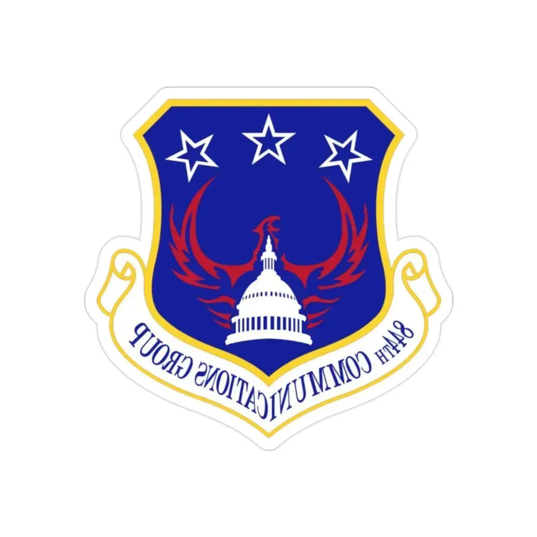 844th Communications Group (U.S. Air Force) REVERSE PRINT Transparent Die-Cut STICKER - The Sticker Space