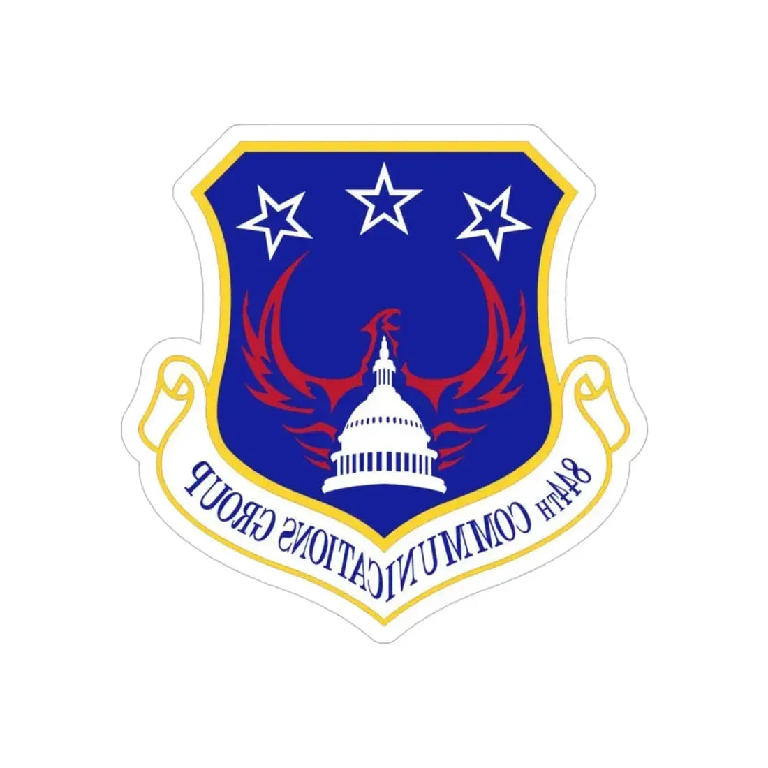 844th Communications Group (U.S. Air Force) REVERSE PRINT Transparent Die-Cut STICKER - The Sticker Space