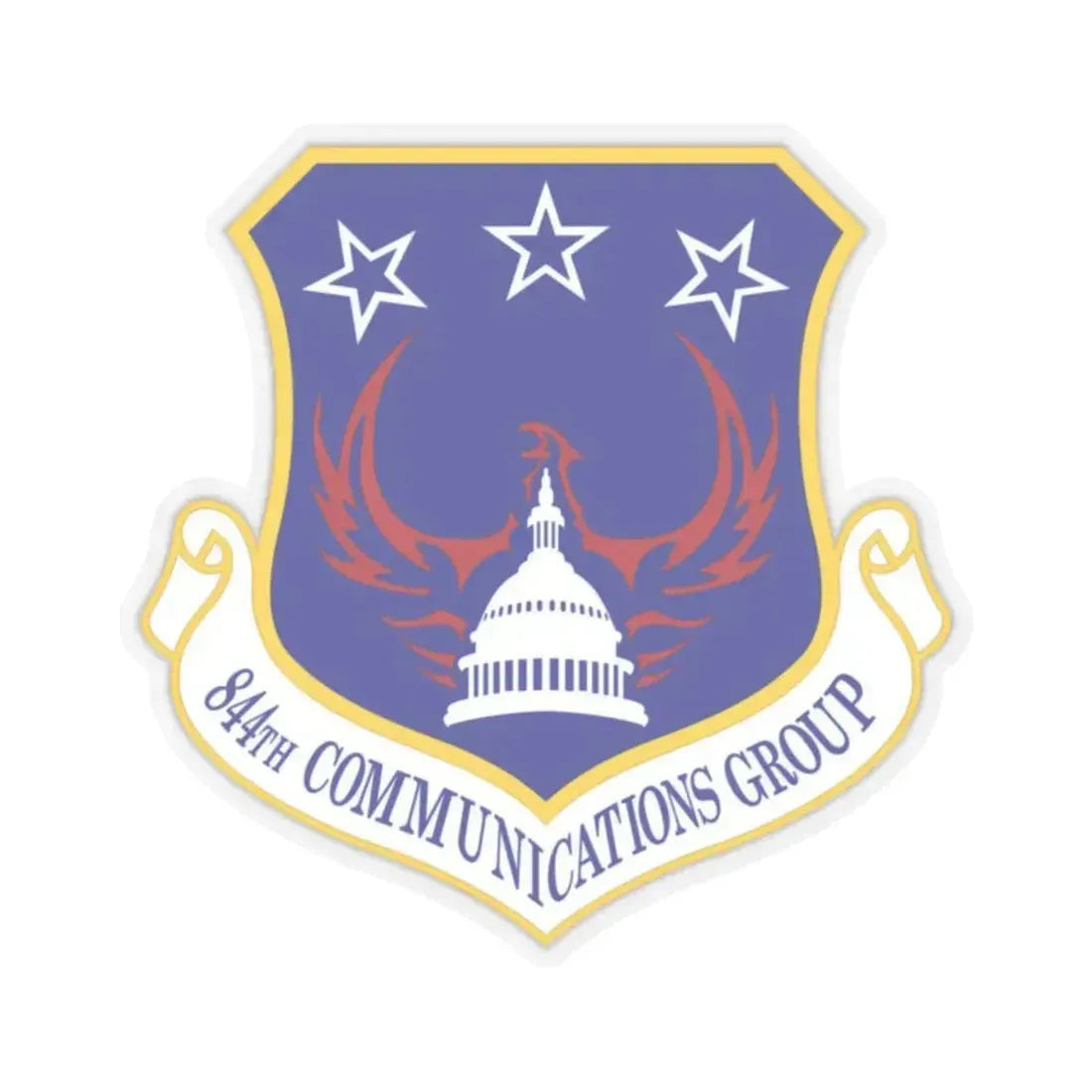 844th Communications Group (U.S. Air Force) STICKER Vinyl Kiss-Cut Decal 2 Inch Transparent - The Sticker Space