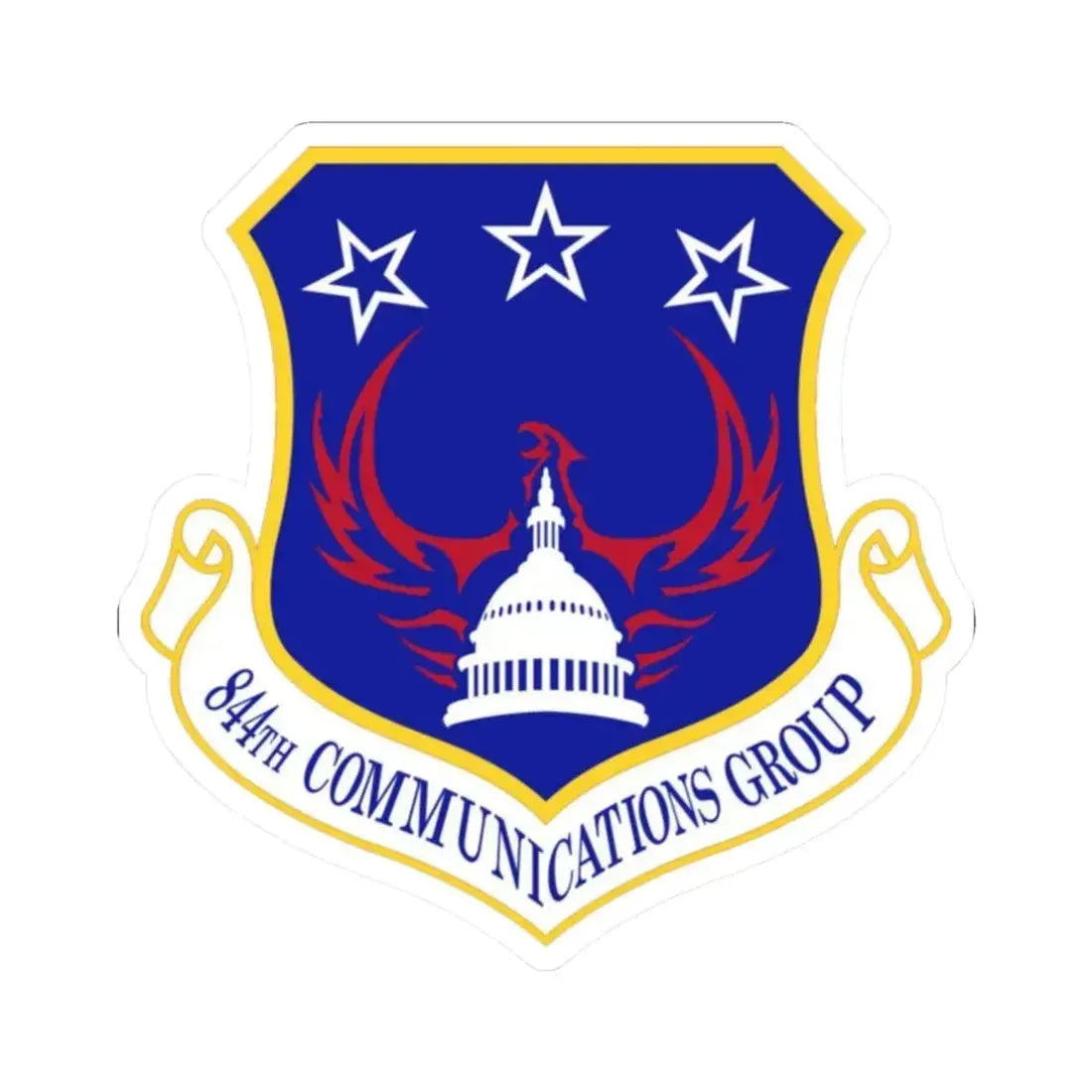 844th Communications Group (U.S. Air Force) STICKER Vinyl Kiss-Cut Decal 2 Inch White - The Sticker Space
