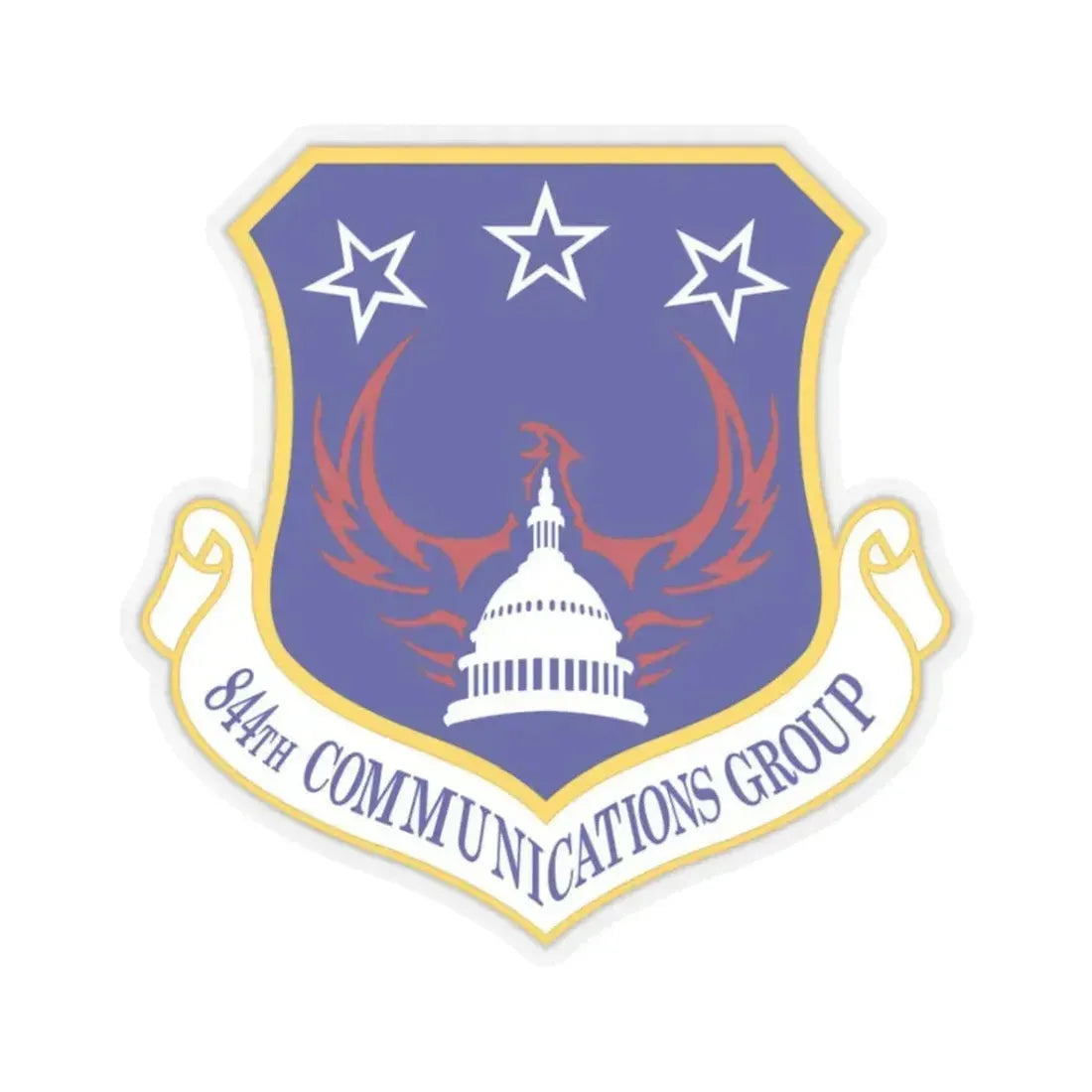 844th Communications Group (U.S. Air Force) STICKER Vinyl Kiss-Cut Decal 3 Inch Transparent - The Sticker Space