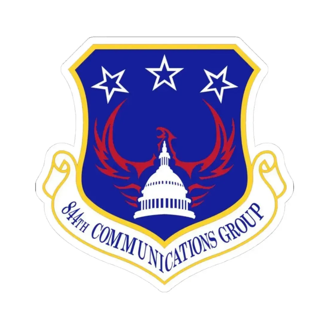 844th Communications Group (U.S. Air Force) STICKER Vinyl Kiss-Cut Decal 3 Inch White - The Sticker Space
