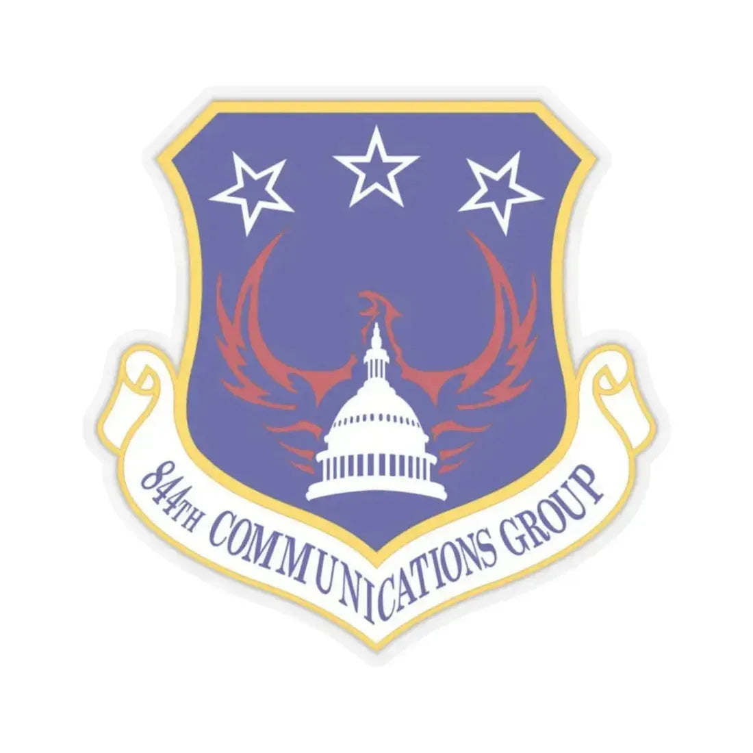 844th Communications Group (U.S. Air Force) STICKER Vinyl Kiss-Cut Decal 4 Inch Transparent - The Sticker Space