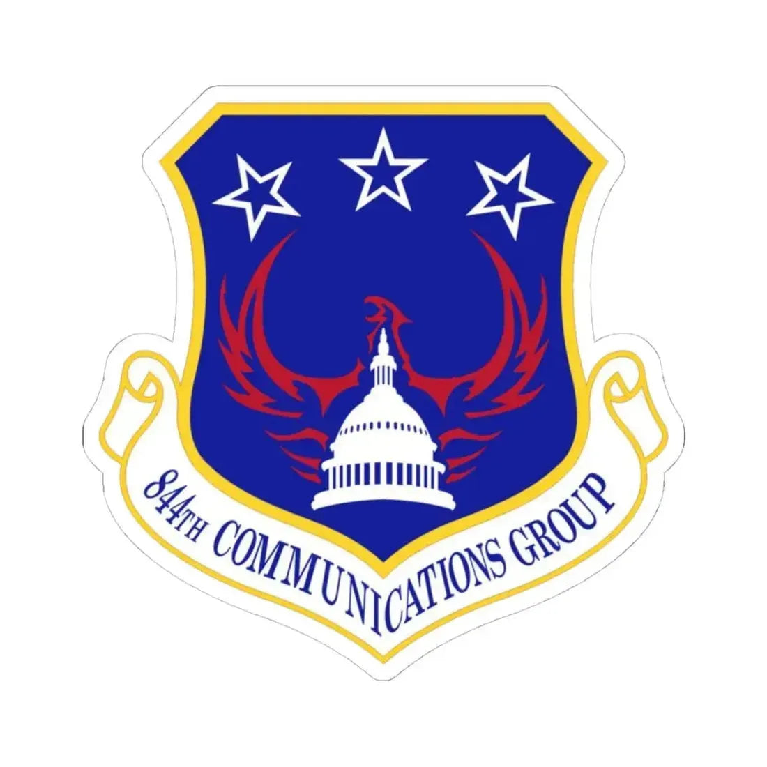 844th Communications Group (U.S. Air Force) STICKER Vinyl Kiss-Cut Decal 4 Inch White - The Sticker Space