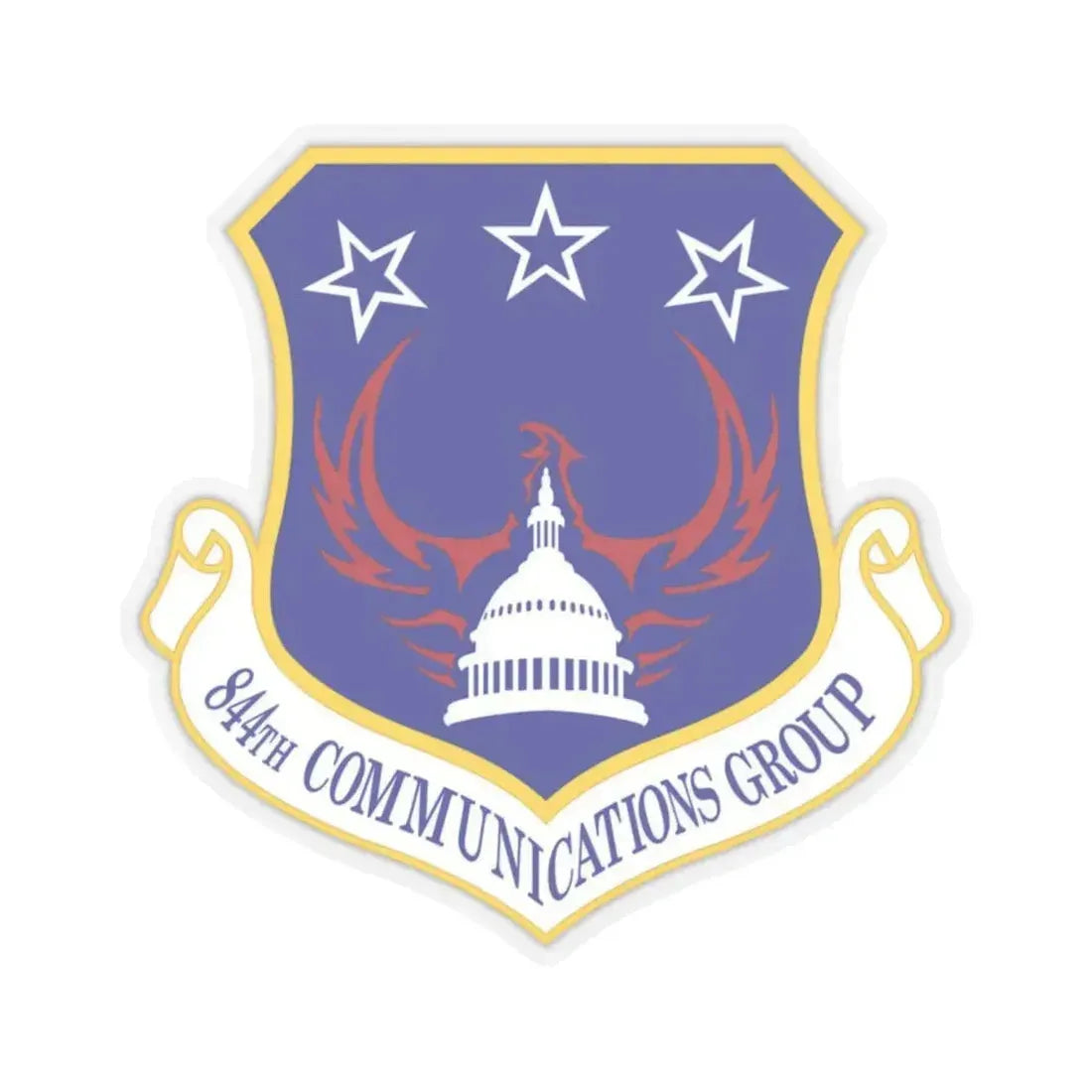 844th Communications Group (U.S. Air Force) STICKER Vinyl Kiss-Cut Decal 6 Inch Transparent - The Sticker Space