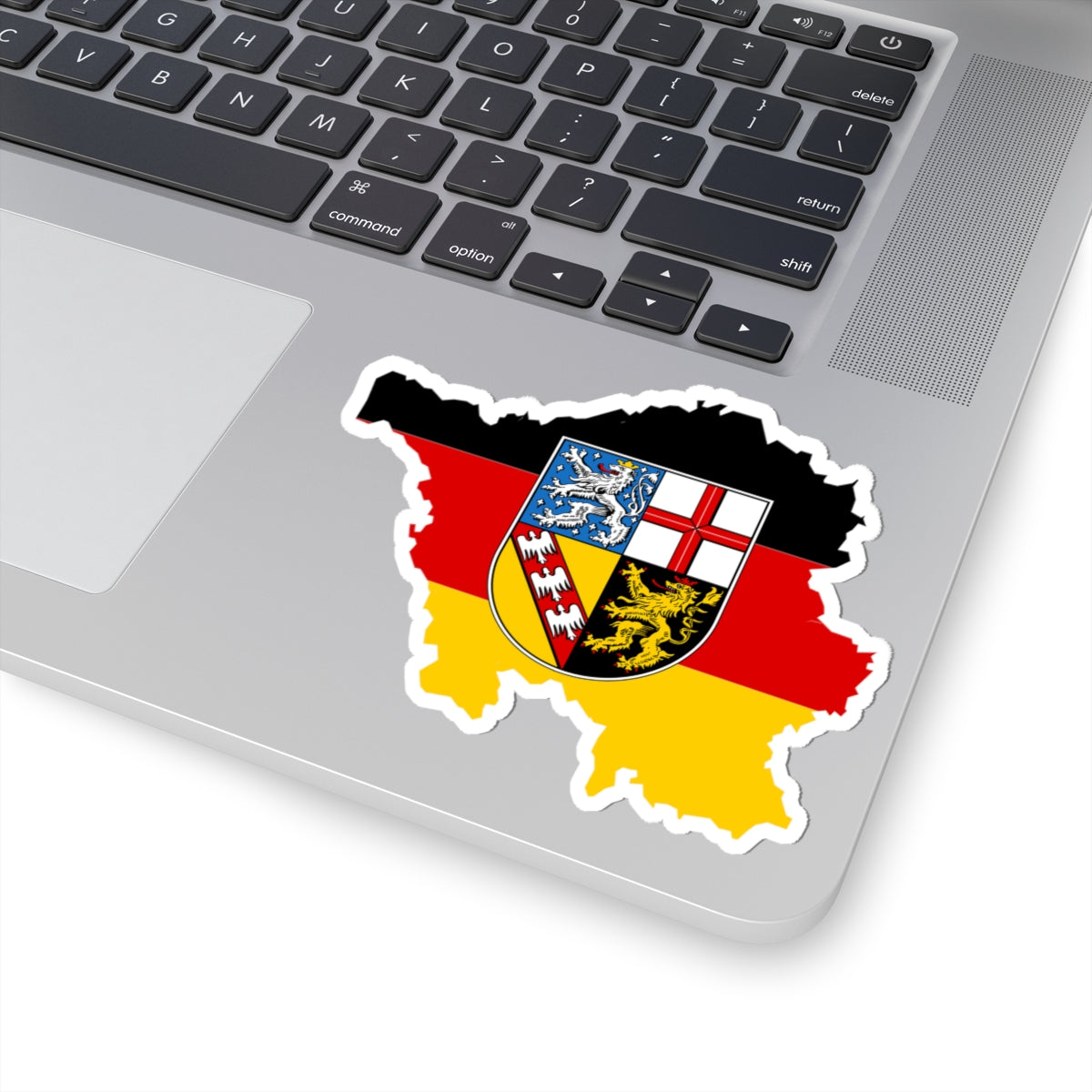 Flag map of Saarland (Germany) STICKER Vinyl Kiss-Cut Decal