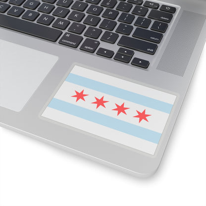 Flag of Chicago, Illinois - STICKER Vinyl Kiss-Cut Decal