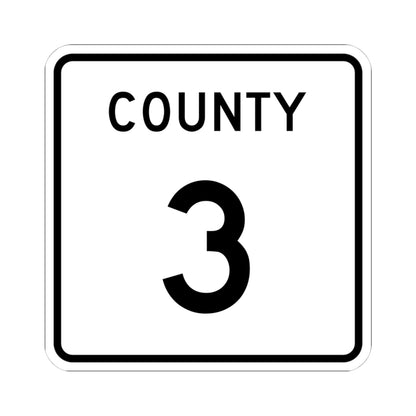 County 3 square (Minnesota) (Road Sign) STICKER Vinyl Kiss-Cut Decal