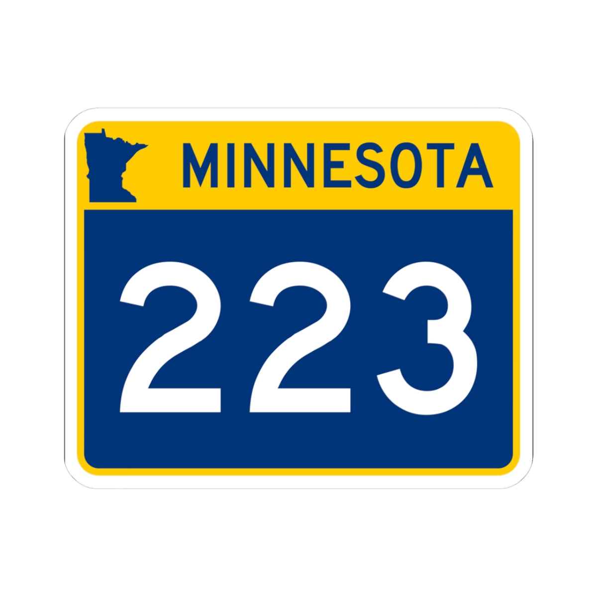 MN-223 wide (Minnesota) (Road Sign) STICKER Vinyl Kiss-Cut Decal