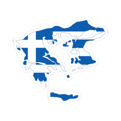 Flag-map of Greater Greece Megali Idea (Greece) STICKER Vinyl Kiss-Cut Decal