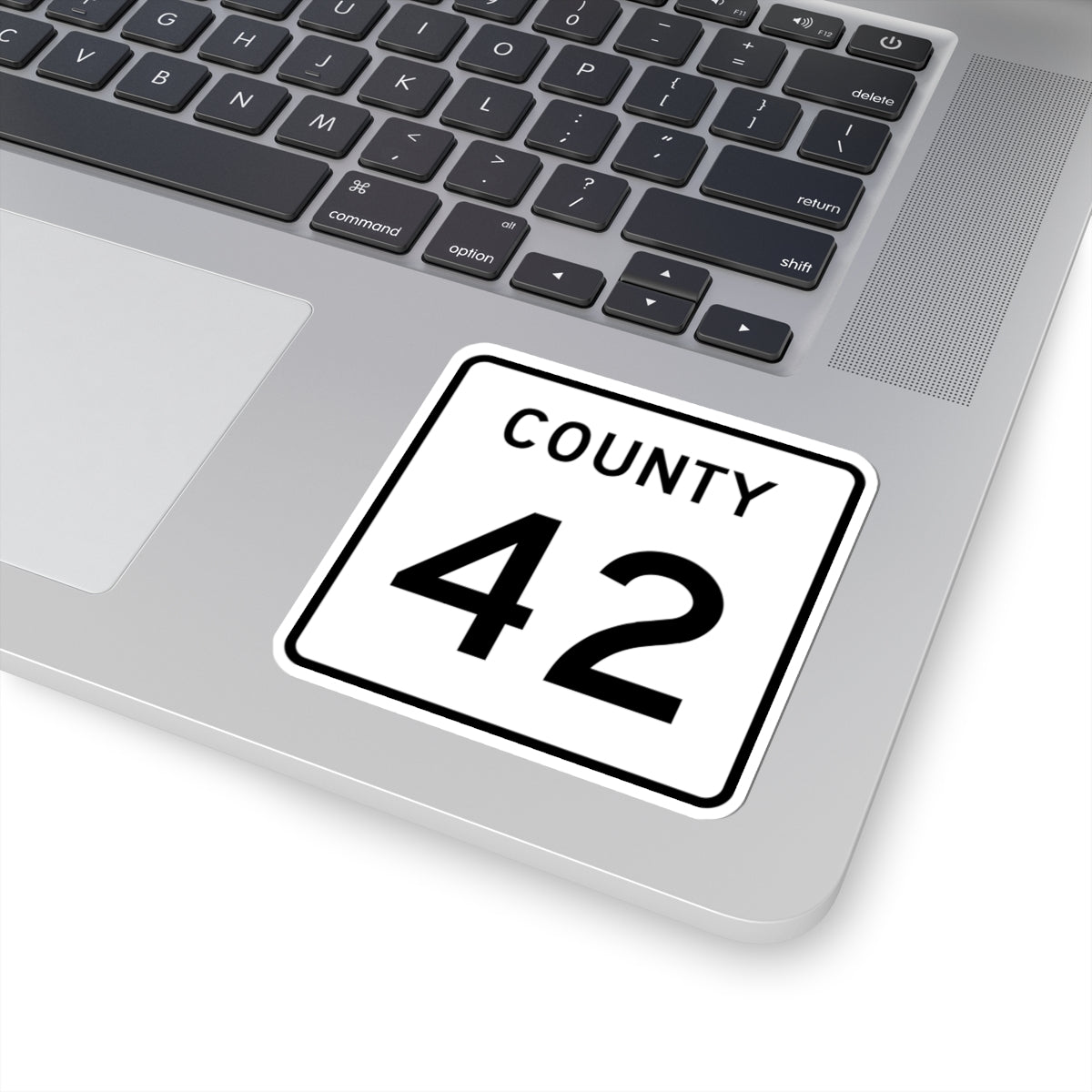 County 42 square (Minnesota) (Road Sign) STICKER Vinyl Kiss-Cut Decal