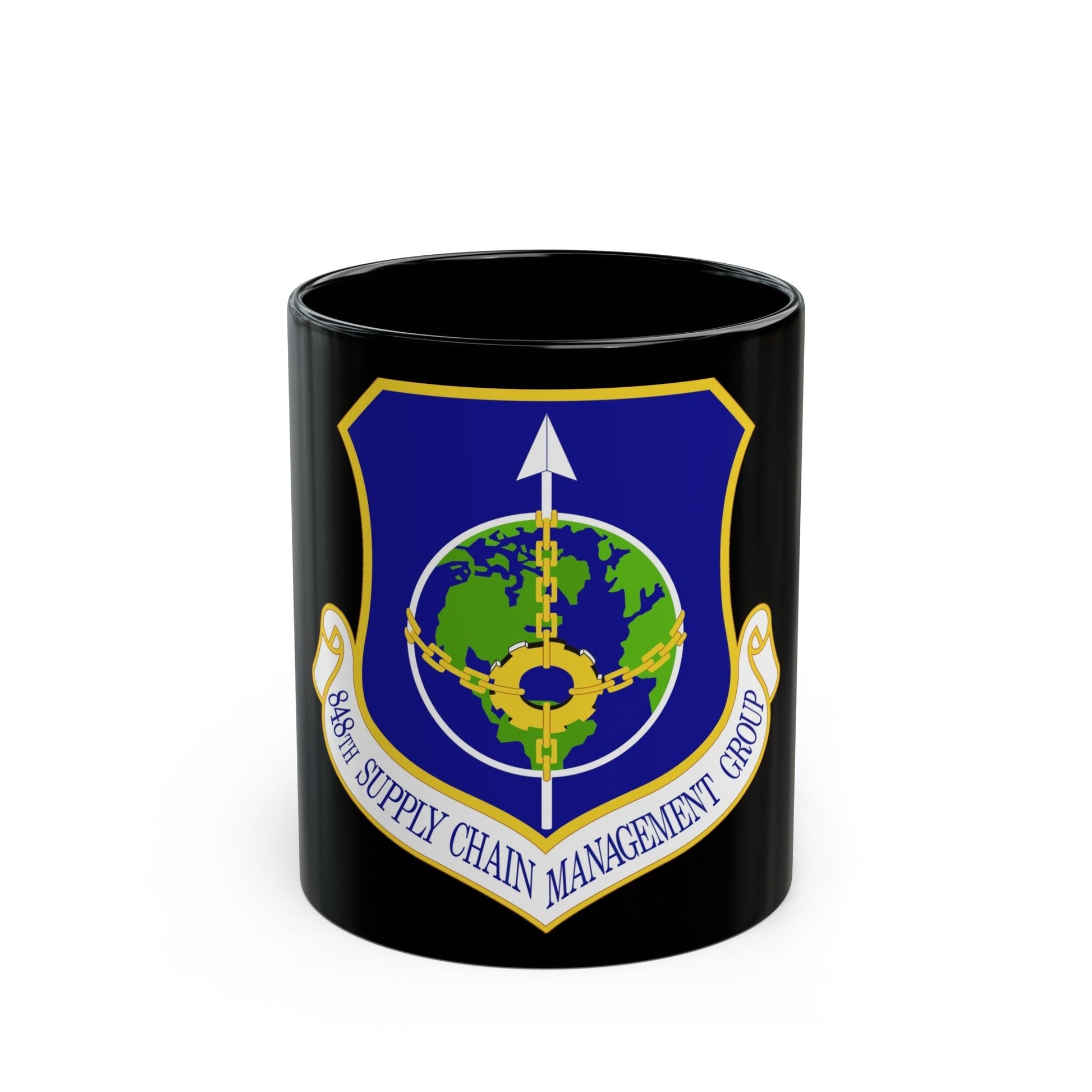 848 Supply Chain Management Group AFMC (U.S. Air Force) Black Coffee Mug-11oz-The Sticker Space