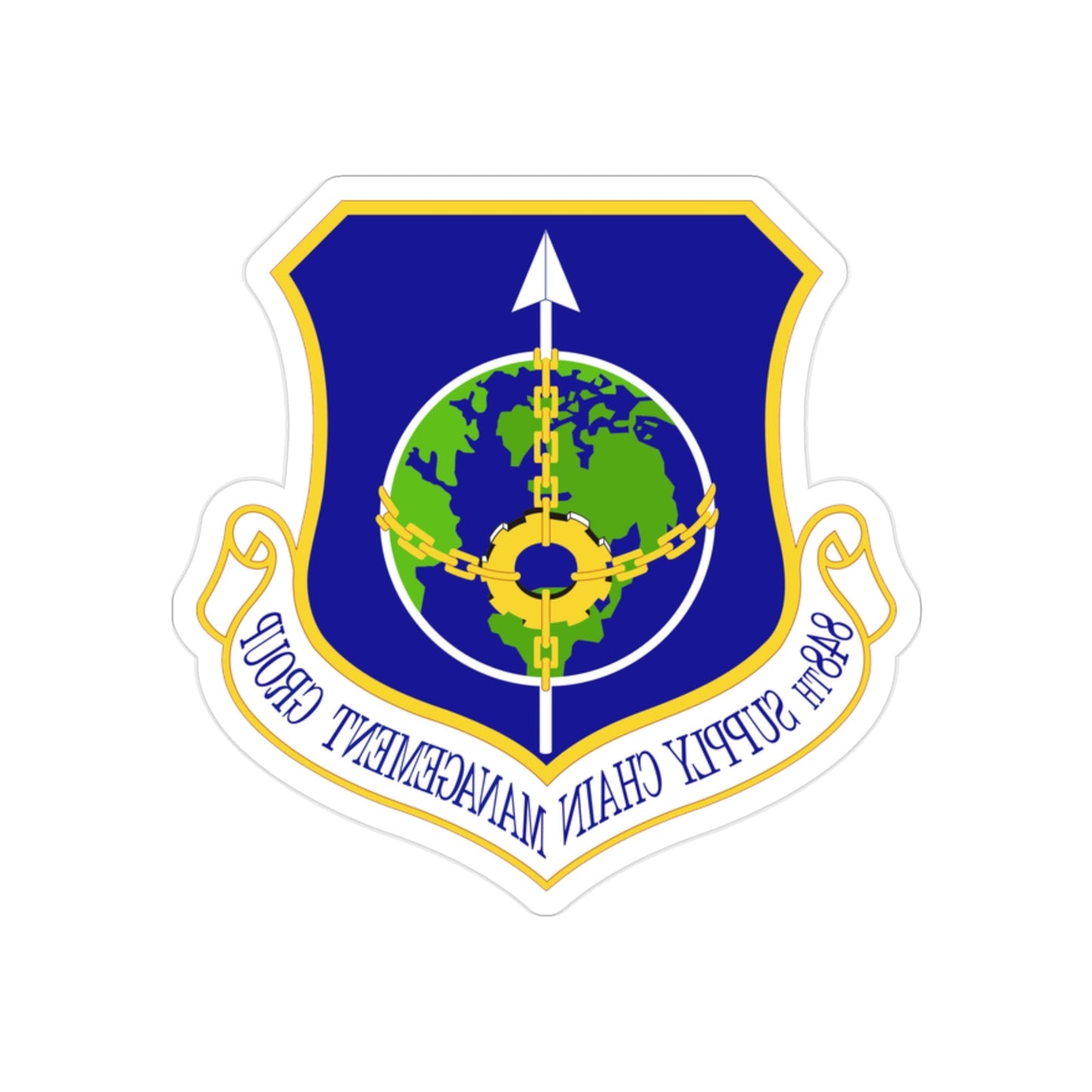 848 Supply Chain Management Group AFMC (U.S. Air Force) REVERSE PRINT Transparent STICKER-2 Inch-The Sticker Space