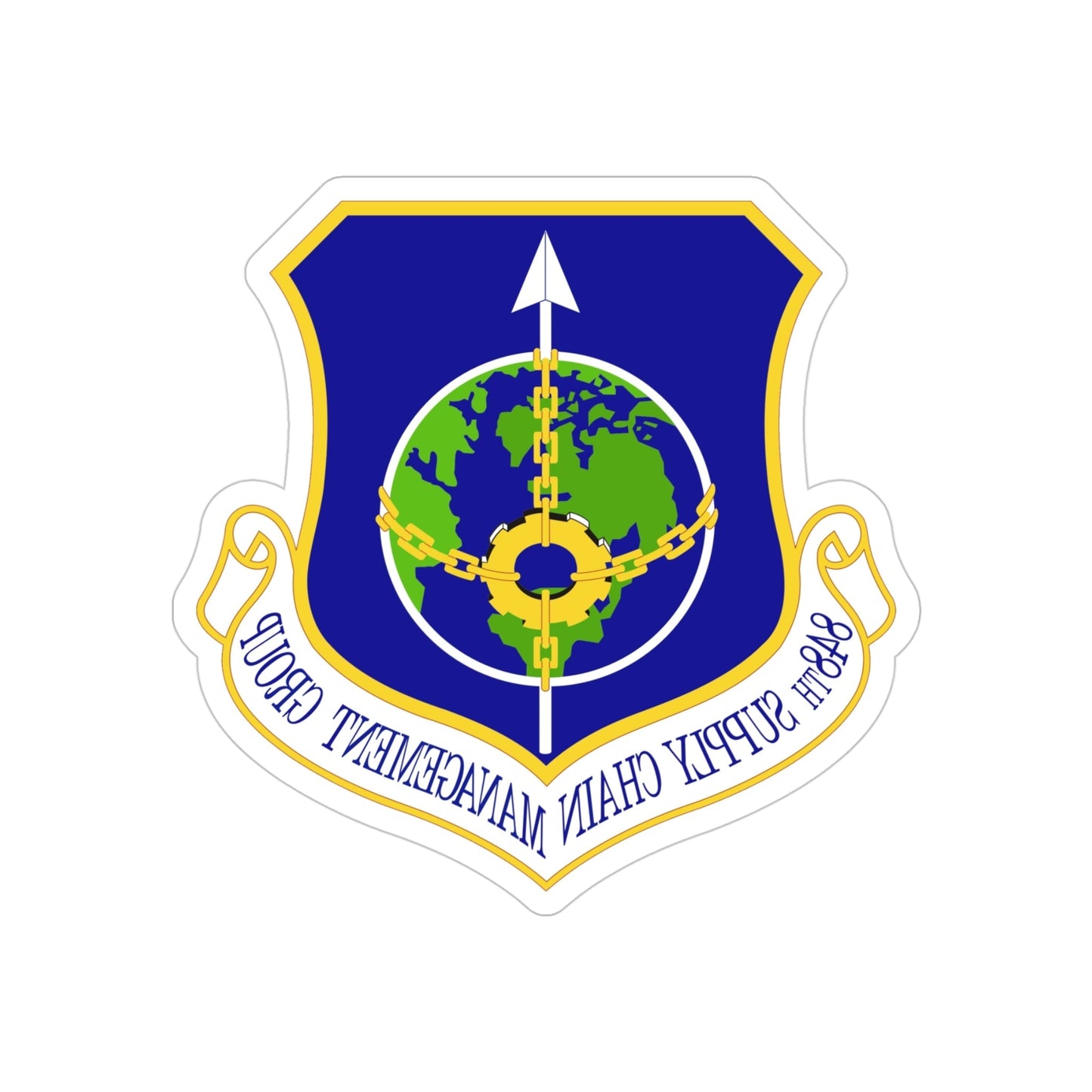 848 Supply Chain Management Group AFMC (U.S. Air Force) REVERSE PRINT Transparent STICKER-4 Inch-The Sticker Space