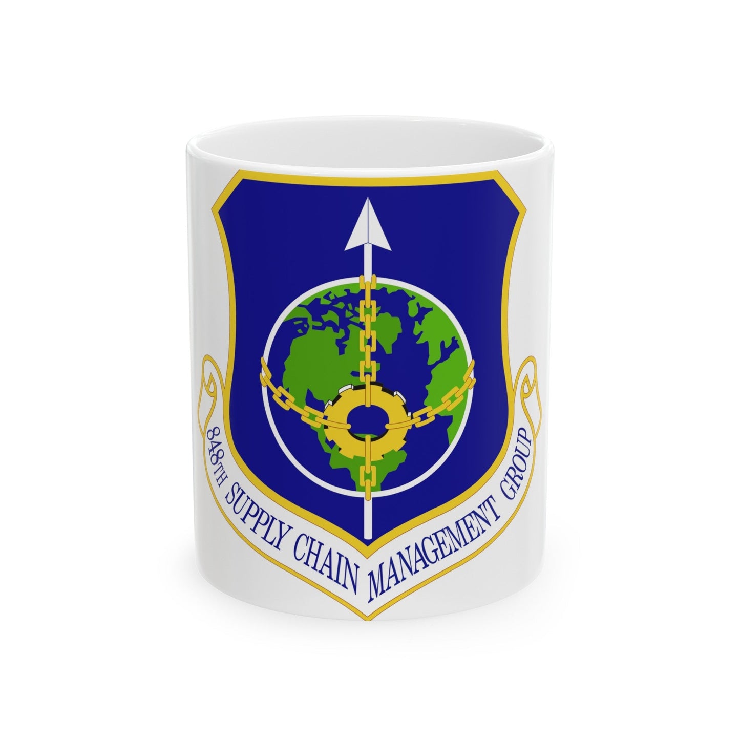 848 Supply Chain Management Group AFMC (U.S. Air Force) White Coffee Mug-11oz-The Sticker Space