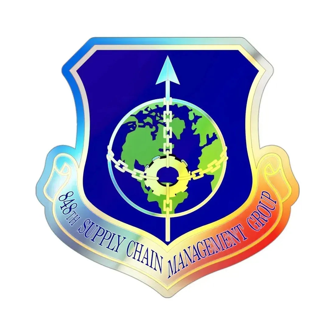 848 Supply Chain Management Group AFMC (U.S. Air Force) Holographic STICKER Die-Cut Vinyl Decal 3 Inch Holographic - The Sticker Space