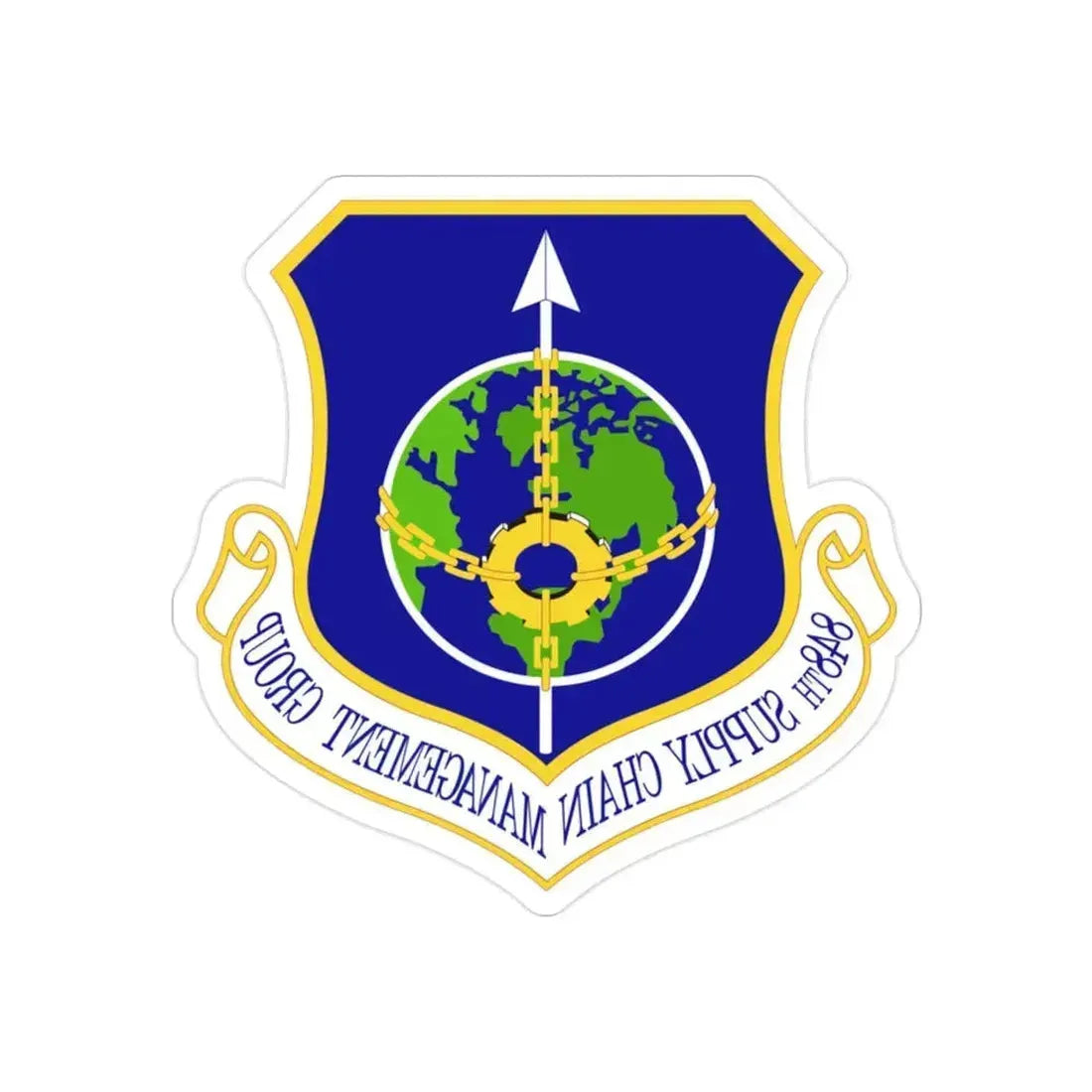 848 Supply Chain Management Group AFMC (U.S. Air Force) REVERSE PRINT Transparent Die-Cut STICKER 2 Inch Die-Cut Transparent - The Sticker Space