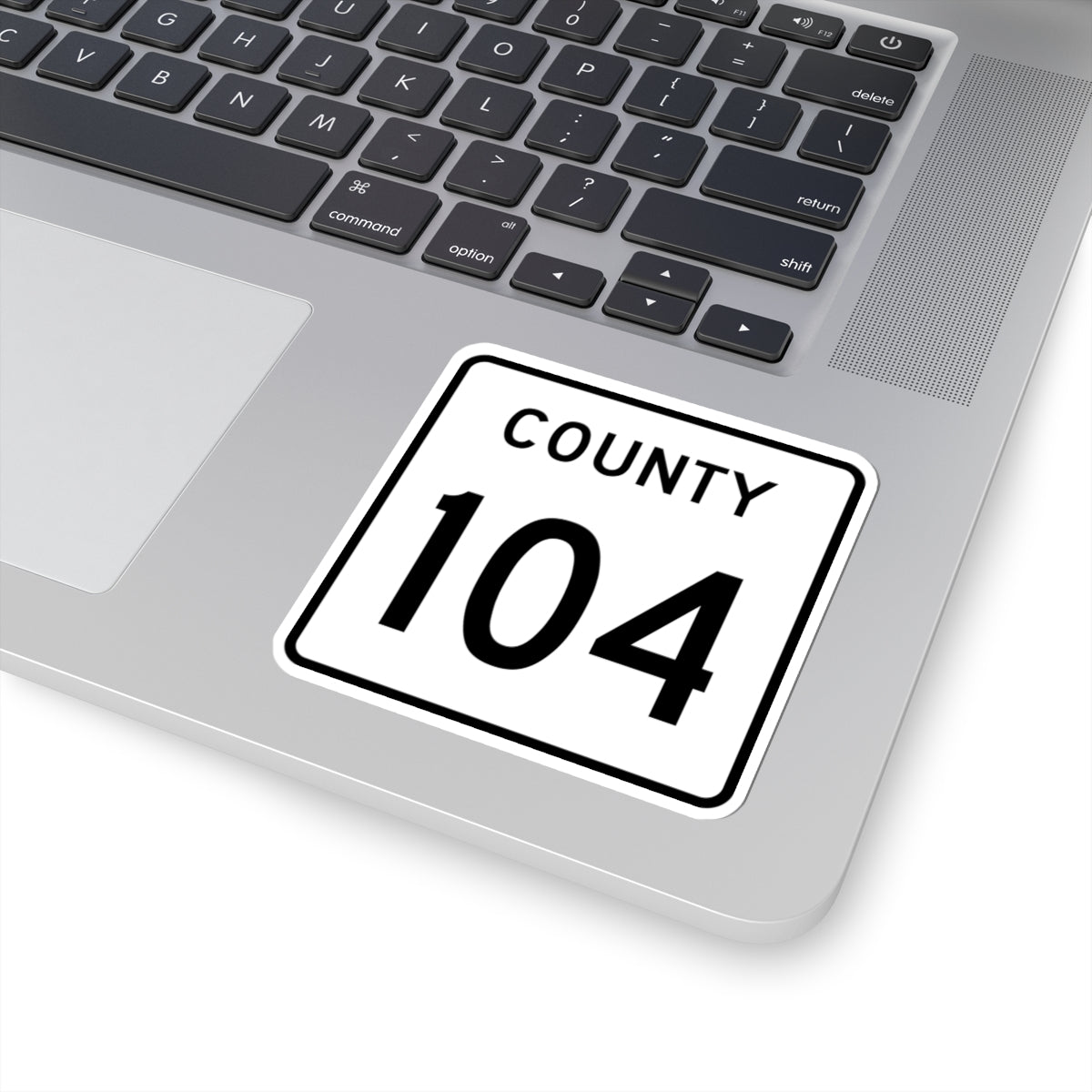County 104 square (Minnesota) (Road Sign) STICKER Vinyl Kiss-Cut Decal