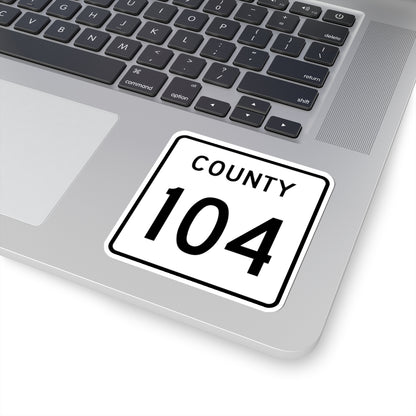 County 104 square (Minnesota) (Road Sign) STICKER Vinyl Kiss-Cut Decal