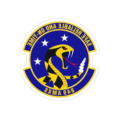 849 Aircraft Maintenance SquadronACC (U.S. Air Force) REVERSE PRINT Transparent Die-Cut STICKER - The Sticker Space