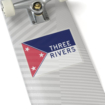 Flag of Three Rivers, Michigan - STICKER Vinyl Kiss-Cut Decal