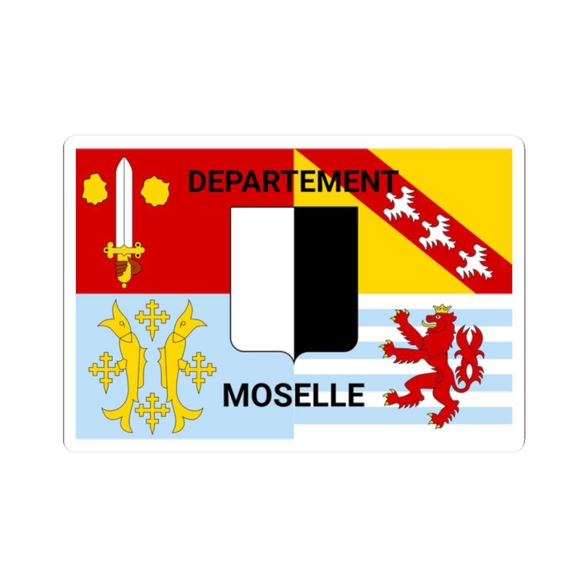 Flag of Moselle (France) STICKER Vinyl Kiss-Cut Decal