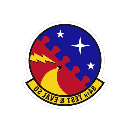 84th Test and Evaluation Squadron (U.S. Air Force) REVERSE PRINT Transparent Die-Cut STICKER 3 Inch Die-Cut Transparent - The Sticker Space