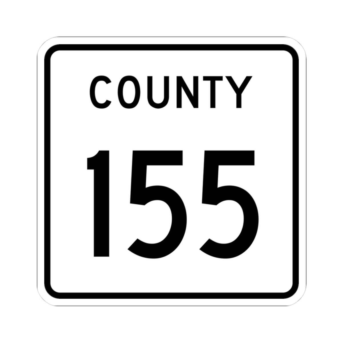 County 155 square (Minnesota) (Road Sign) STICKER Vinyl Kiss-Cut Decal