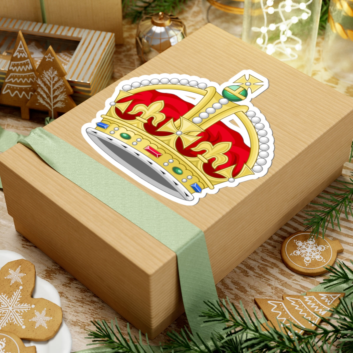 1901 pattern Tudor Crown original colours 3D (United Kingdom) (Coat of Arms) STICKER Vinyl Kiss-Cut Decal