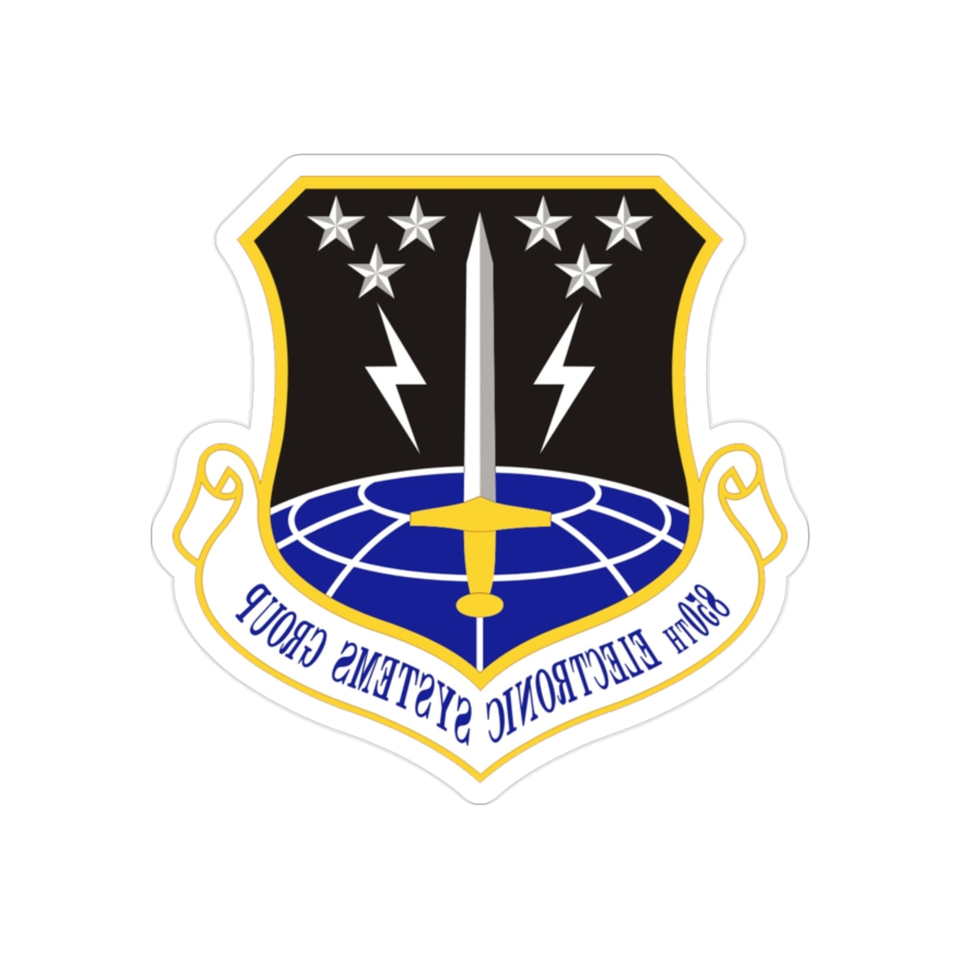 850th Electronic Systems Group (U.S. Air Force) REVERSE PRINT Transparent STICKER-2" × 2"-The Sticker Space