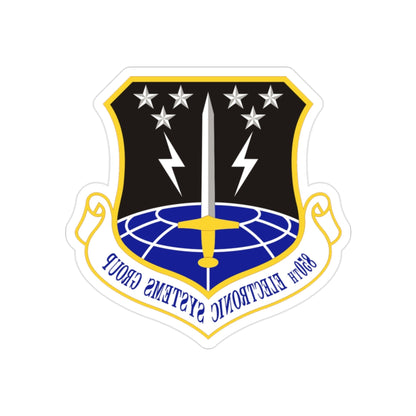 850th Electronic Systems Group (U.S. Air Force) REVERSE PRINT Transparent STICKER-2" × 2"-The Sticker Space