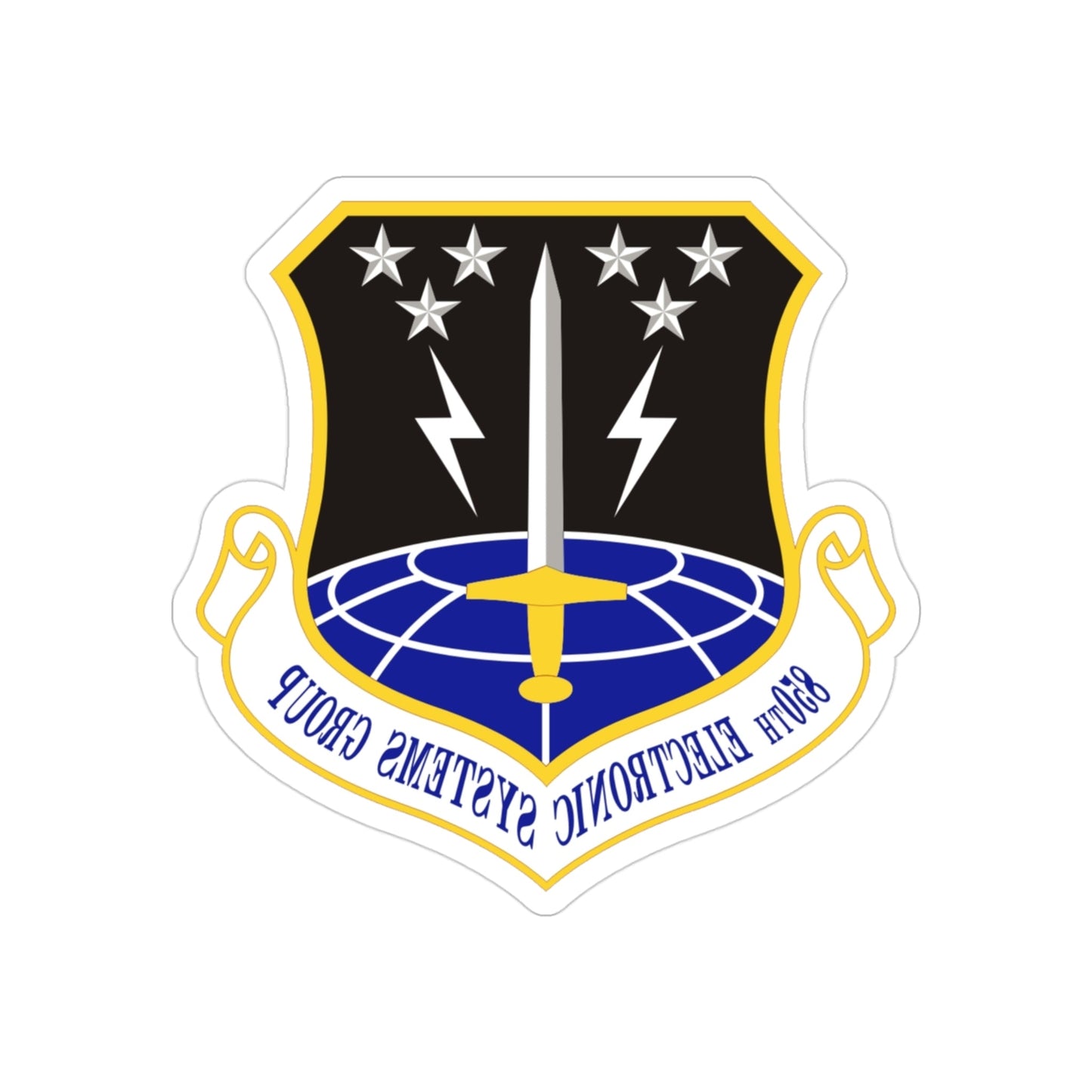 850th Electronic Systems Group (U.S. Air Force) REVERSE PRINT Transparent STICKER-3" × 3"-The Sticker Space