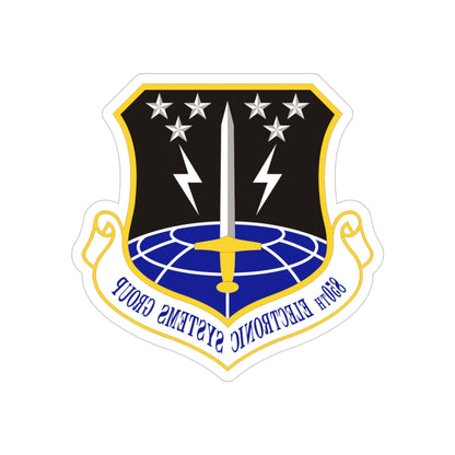 850th Electronic Systems Group (U.S. Air Force) REVERSE PRINT Transparent STICKER-4" × 4"-The Sticker Space