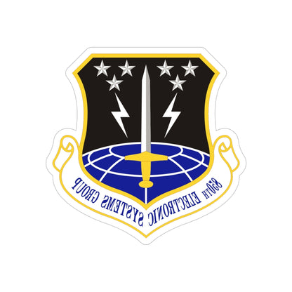 850th Electronic Systems Group (U.S. Air Force) REVERSE PRINT Transparent STICKER-5" × 5"-The Sticker Space