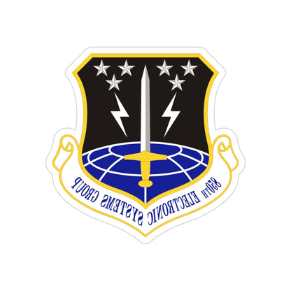 850th Electronic Systems Group (U.S. Air Force) REVERSE PRINT Transparent STICKER-6" × 6"-The Sticker Space