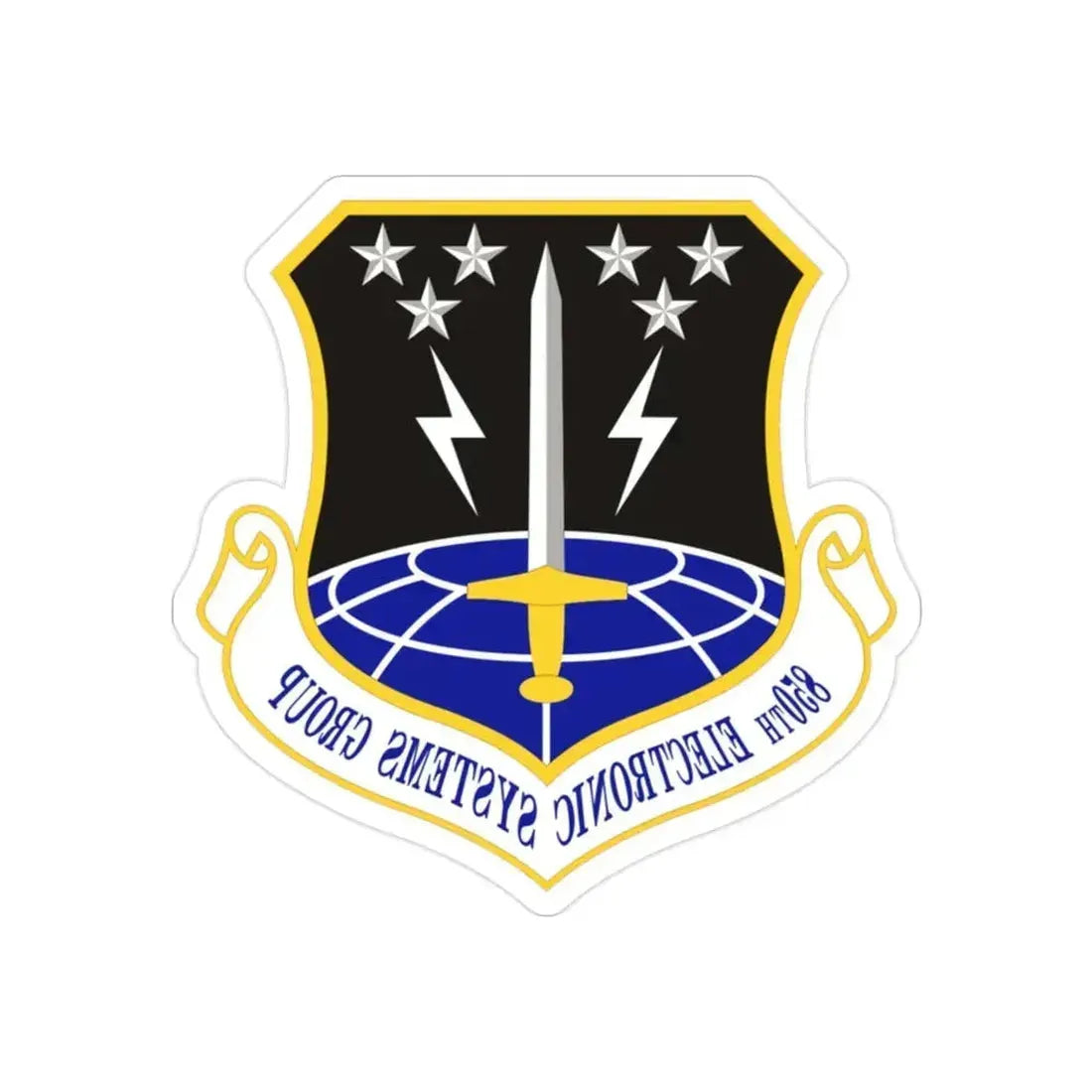 850th Electronic Systems Group (U.S. Air Force) REVERSE PRINT Transparent Die-Cut STICKER 2 Inch Die-Cut Transparent - The Sticker Space