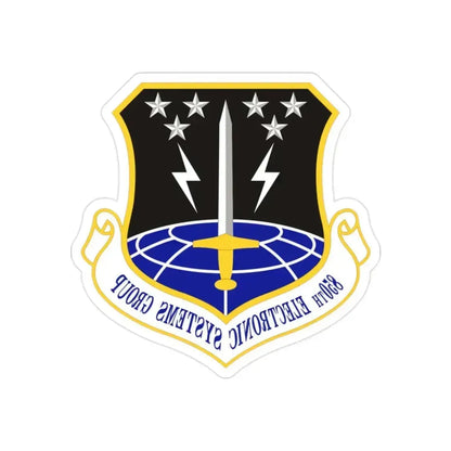 850th Electronic Systems Group (U.S. Air Force) REVERSE PRINT Transparent Die-Cut STICKER 2 Inch Die-Cut Transparent - The Sticker Space