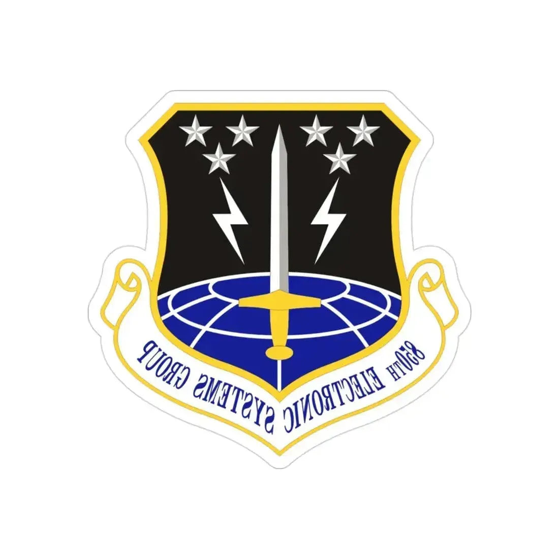 850th Electronic Systems Group (U.S. Air Force) REVERSE PRINT Transparent Die-Cut STICKER 3 Inch Die-Cut Transparent - The Sticker Space