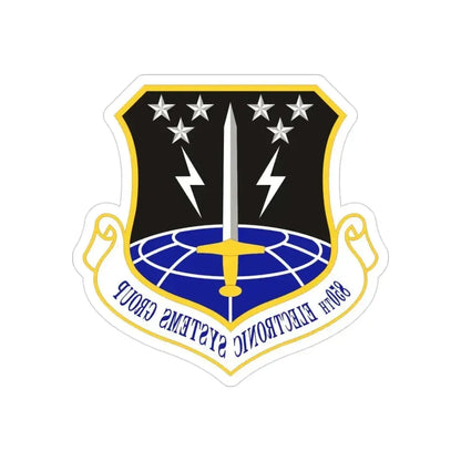 850th Electronic Systems Group (U.S. Air Force) REVERSE PRINT Transparent Die-Cut STICKER 3 Inch Die-Cut Transparent - The Sticker Space